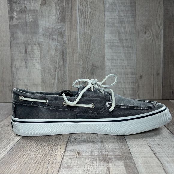 Sperry Men's Bahama II Boat Shoes Sneakers Canvas Denim Salt Washed Gray Size 9 - Picture 5 of 12